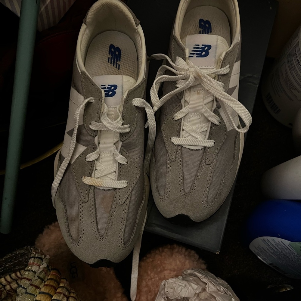 New Balance Gray and White Sneakers